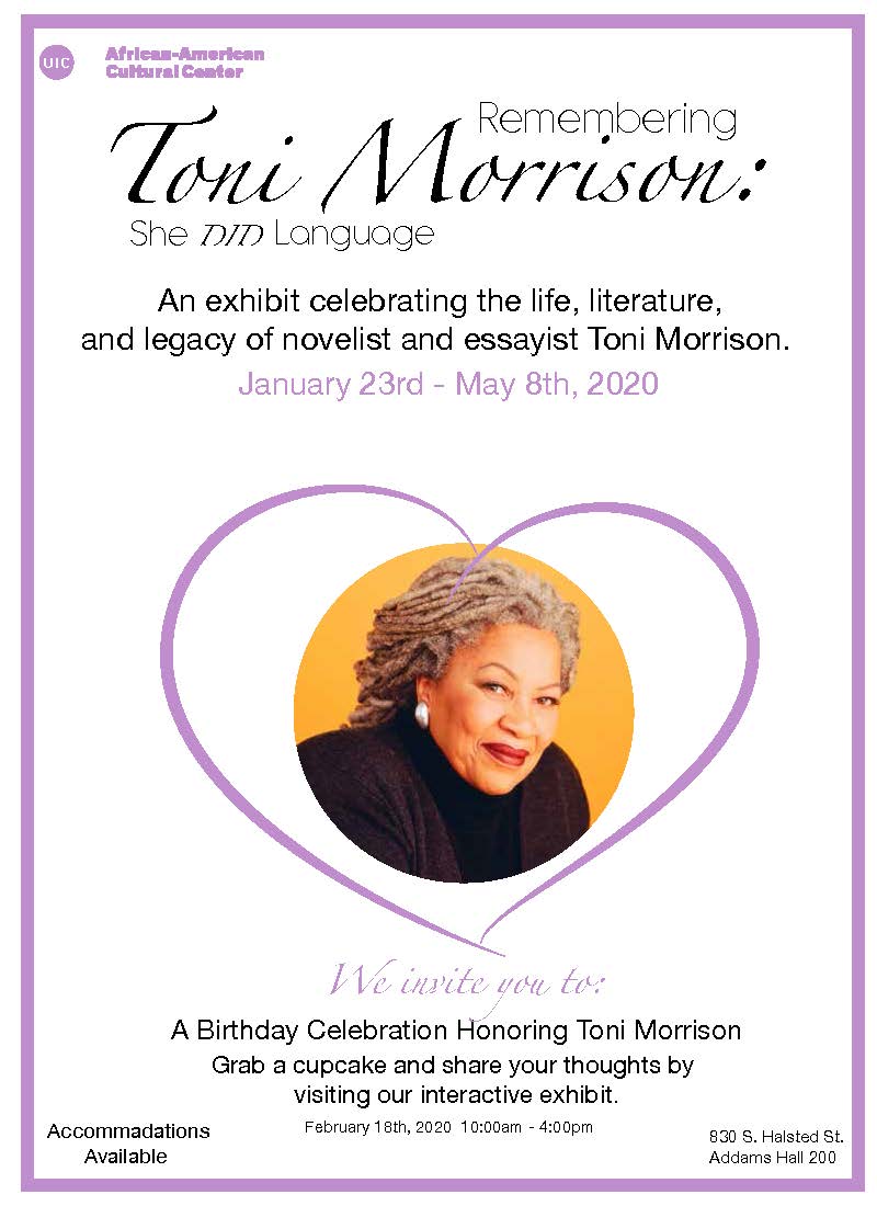 Toni Morrison exhibit flyer